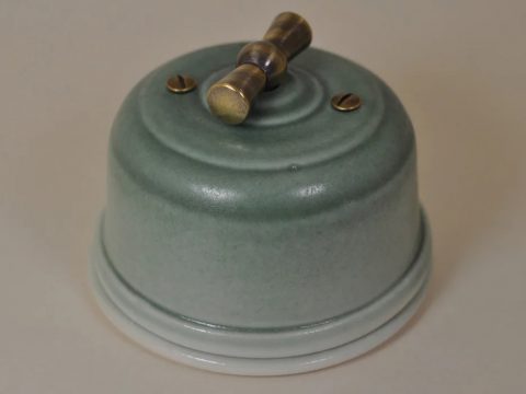 Выключатель накладной поворотный ART керамический бирюзовый