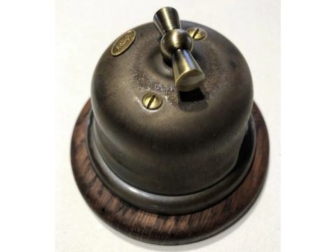 Выключатель накладной поворотный ART керамический коричневый под старину