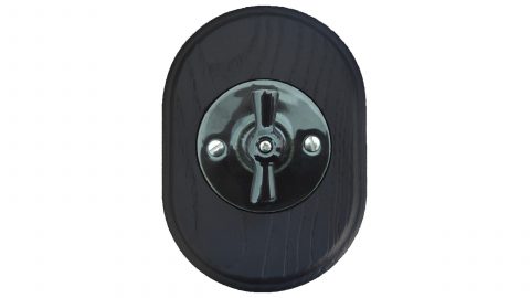 Oval Выключатель RE керамический поворотный для скрытой проводки черный матовый