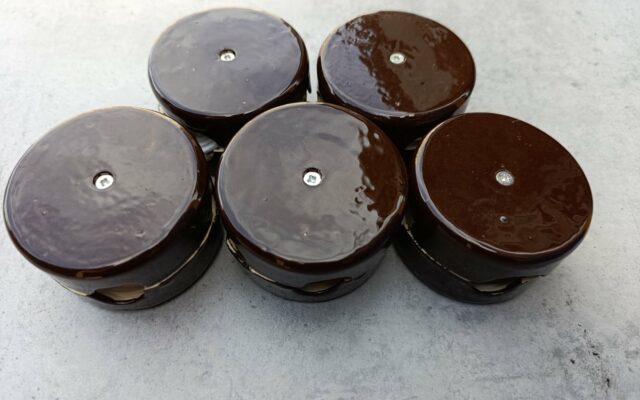 Распределительная коробка 80мм RE «Glaze» керамическая коричневый глянец Уценка